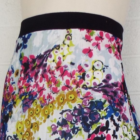 Lapis XL colorful English garden pleated skirt - Picture 2 of 5